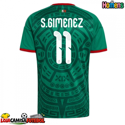 Camisa de Futebol México Santiago Gimenez #11 Equipamento Principal Mundo 2026 Manga Curta